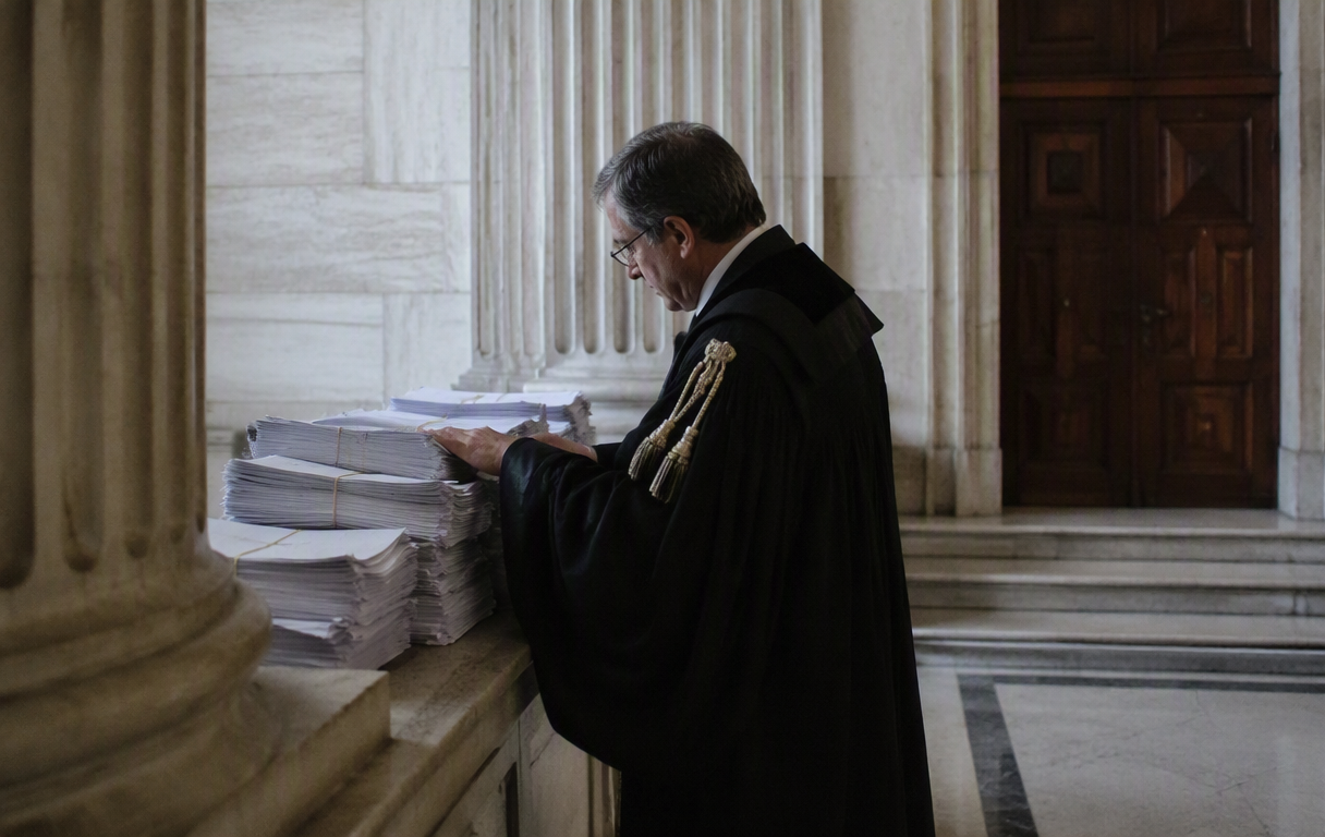 Close-up of a person holding a wedding certificate in a formal ceremony setting.